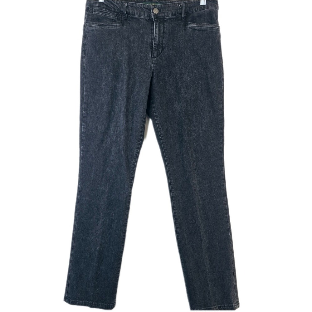 LRL Lauren Jeans Co. Denim‎ Jeans Women's Size 10 Black Wash Straight Leg Casual